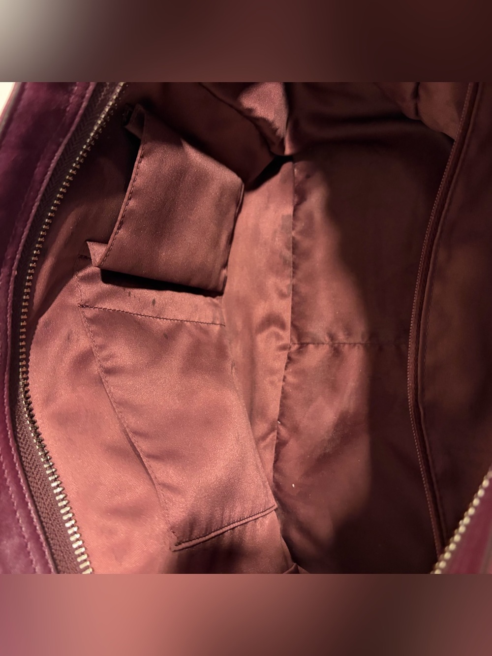 Coach #F24693 Colorblock Leather Tote Bag in Fuchsia, Burgundy & Navy - Picture 6 of 16